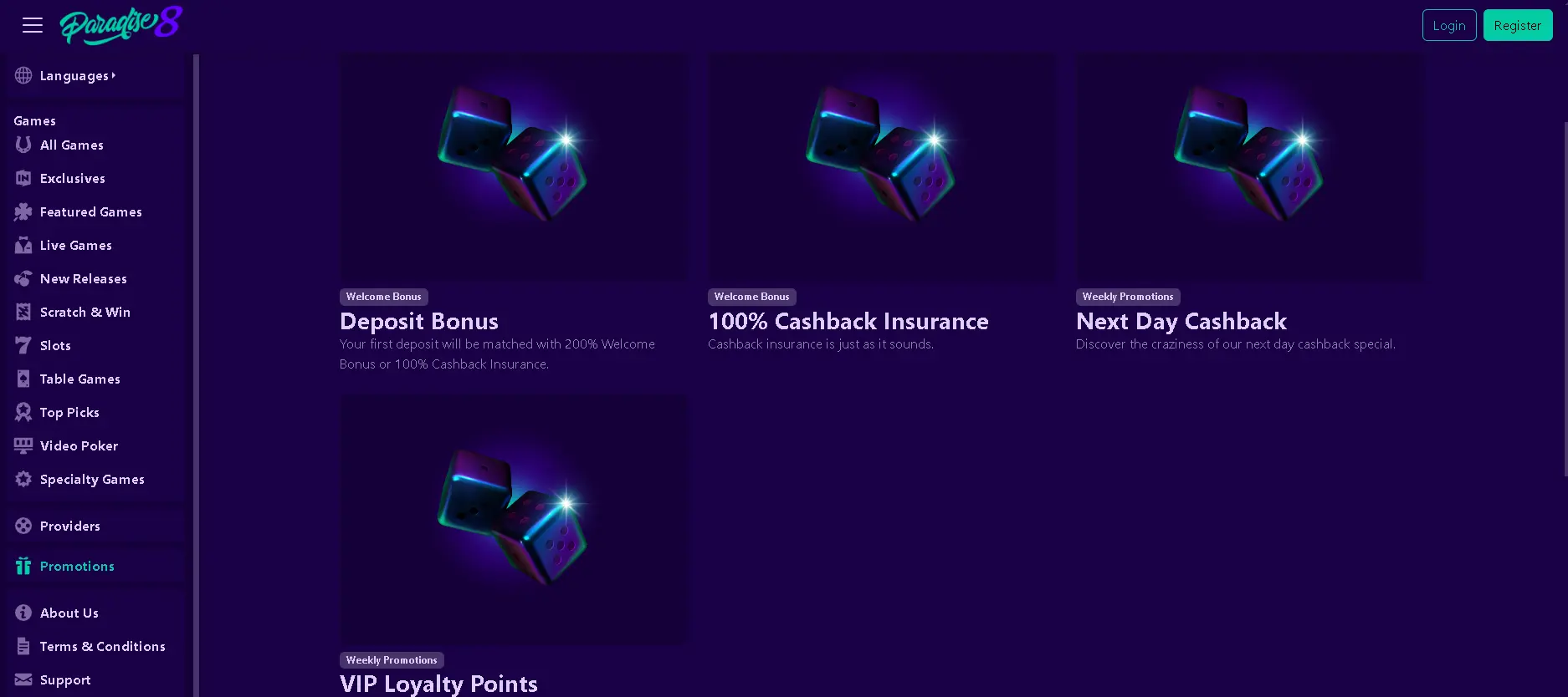 Bonuses and promotions at Paradise 8 online casino Bonuses and promotions at Paradise 8 casino